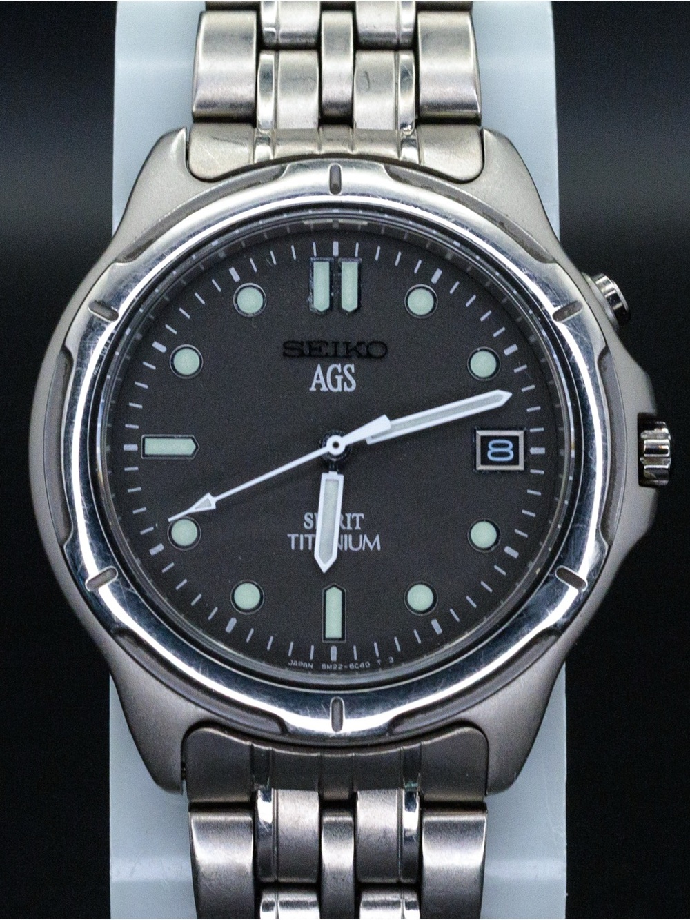 Seiko AGS Kinetic 5M22-6B40 Vintage Titanium 38mm JDM Import Date Watch